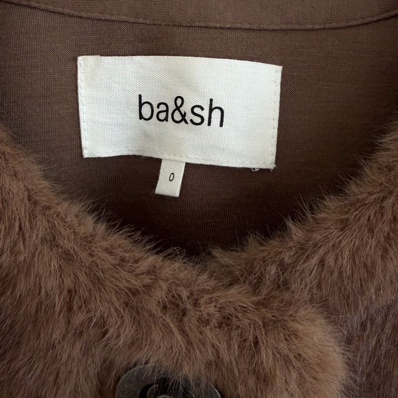 ba&sh Brown Plush Cropped faux fur Jacket - Picture 4 of 6